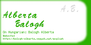 alberta balogh business card
